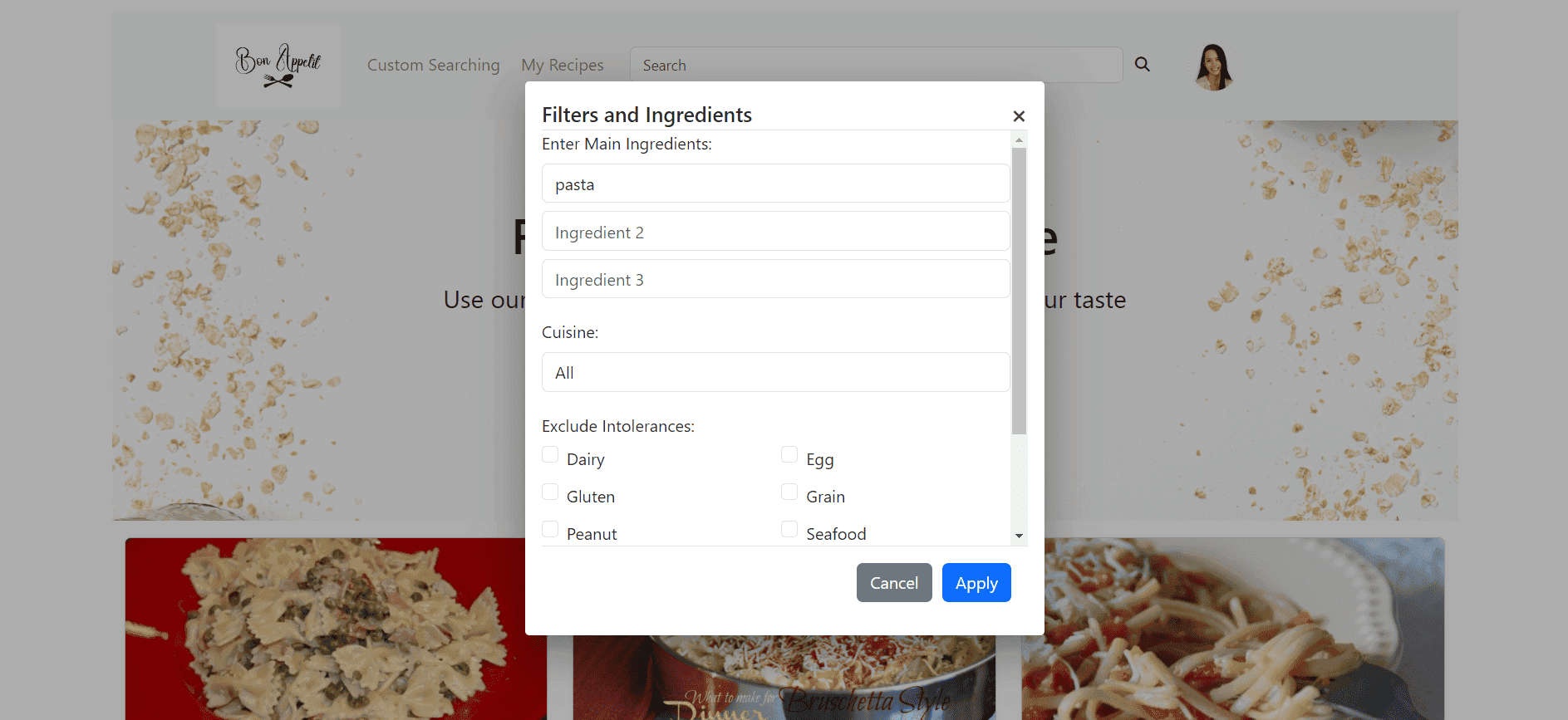 RecipeSharing App Screenshot